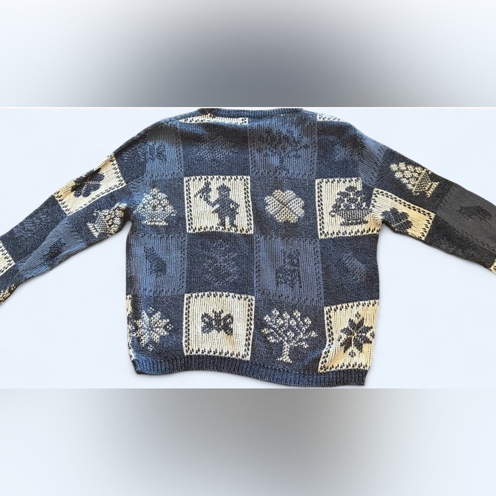 Vintage Shenandoah Patchwork Knit Sweater | Cottagecore | Size M - Picture 4 of 5